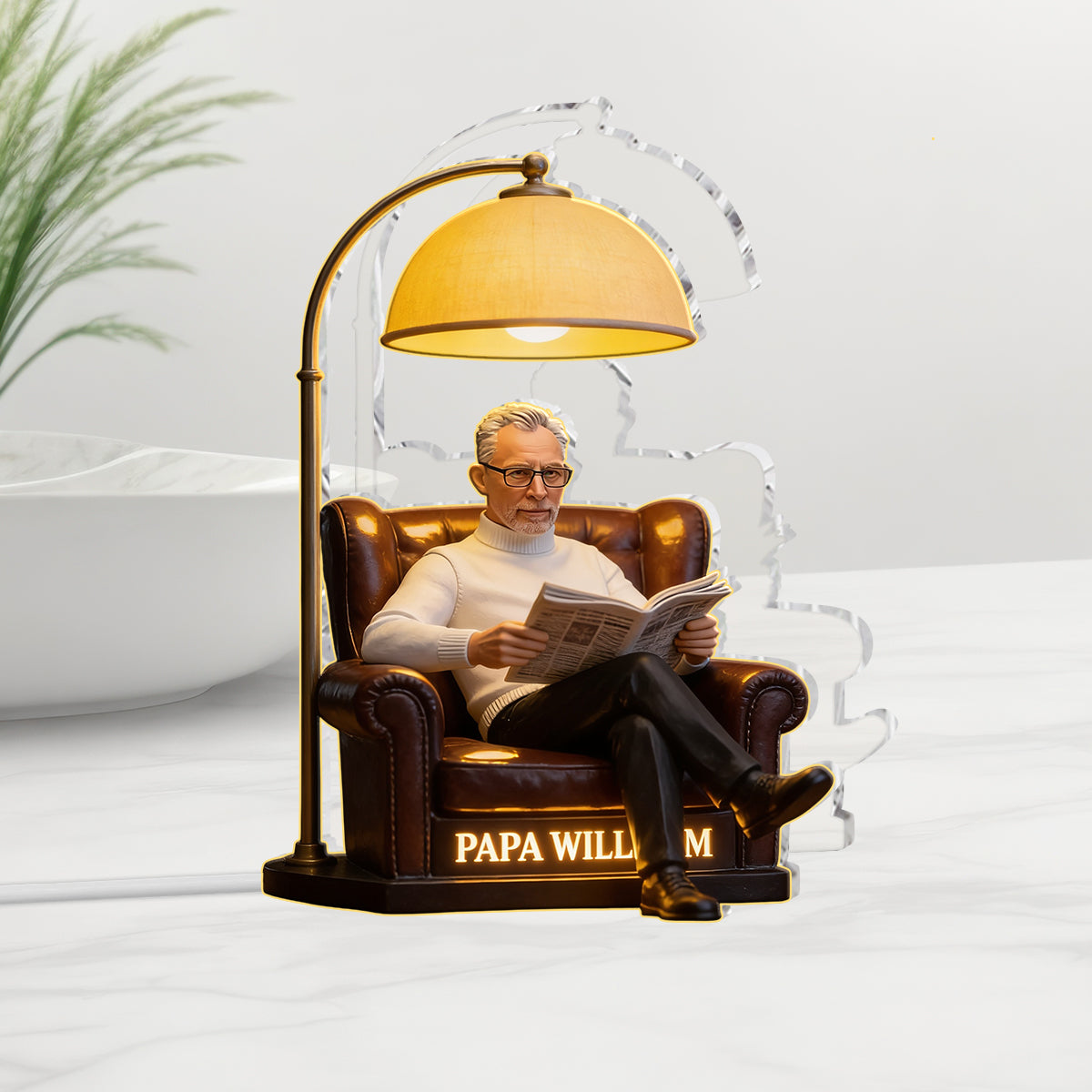 Personalisierte Lampe aus Foto - Geschenk für Papa - Individuelle Opa Acryl LED Nachtlicht