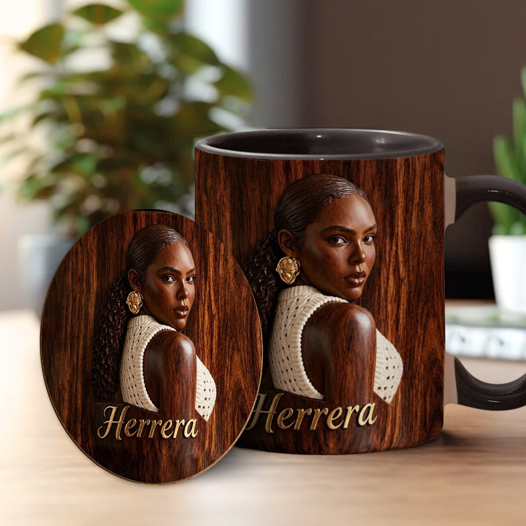Afro Woman - Personalized African American Accent Mug & Coaster