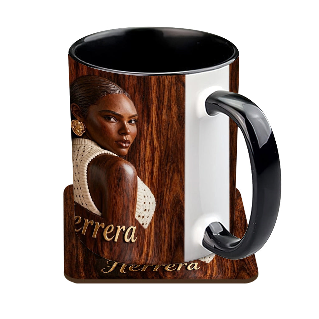 Afro Woman - Personalized African American Accent Mug & Coaster
