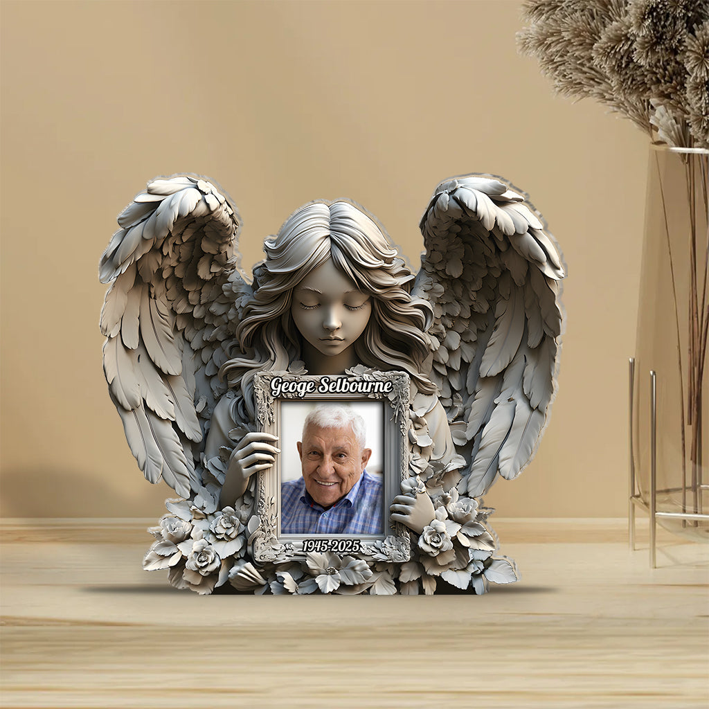 Engelsflügel – Personalisierte Gedenktafel aus Acryl in individueller Form