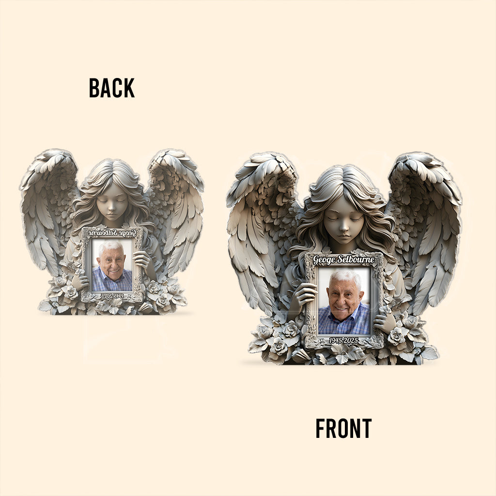 Engelsflügel – Personalisierte Gedenktafel aus Acryl in individueller Form