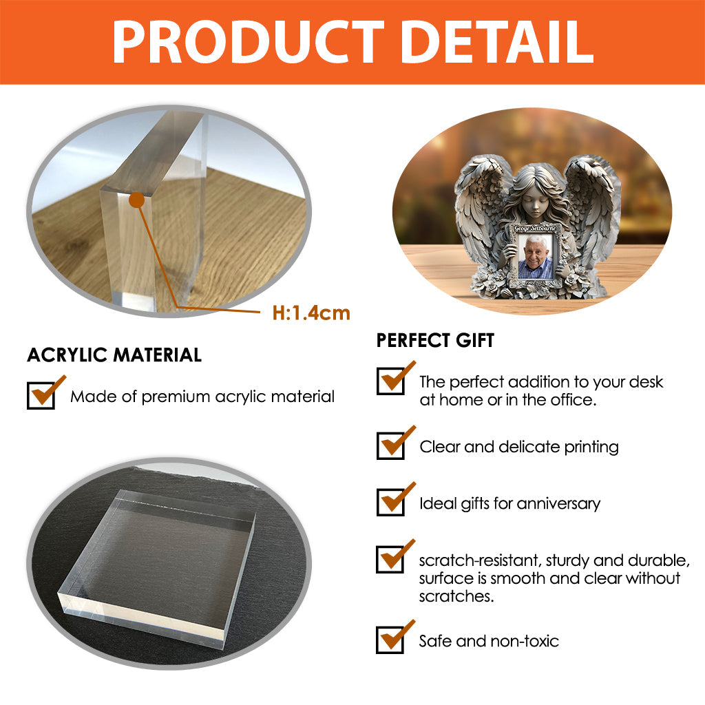 Engelsflügel – Personalisierte Gedenktafel aus Acryl in individueller Form