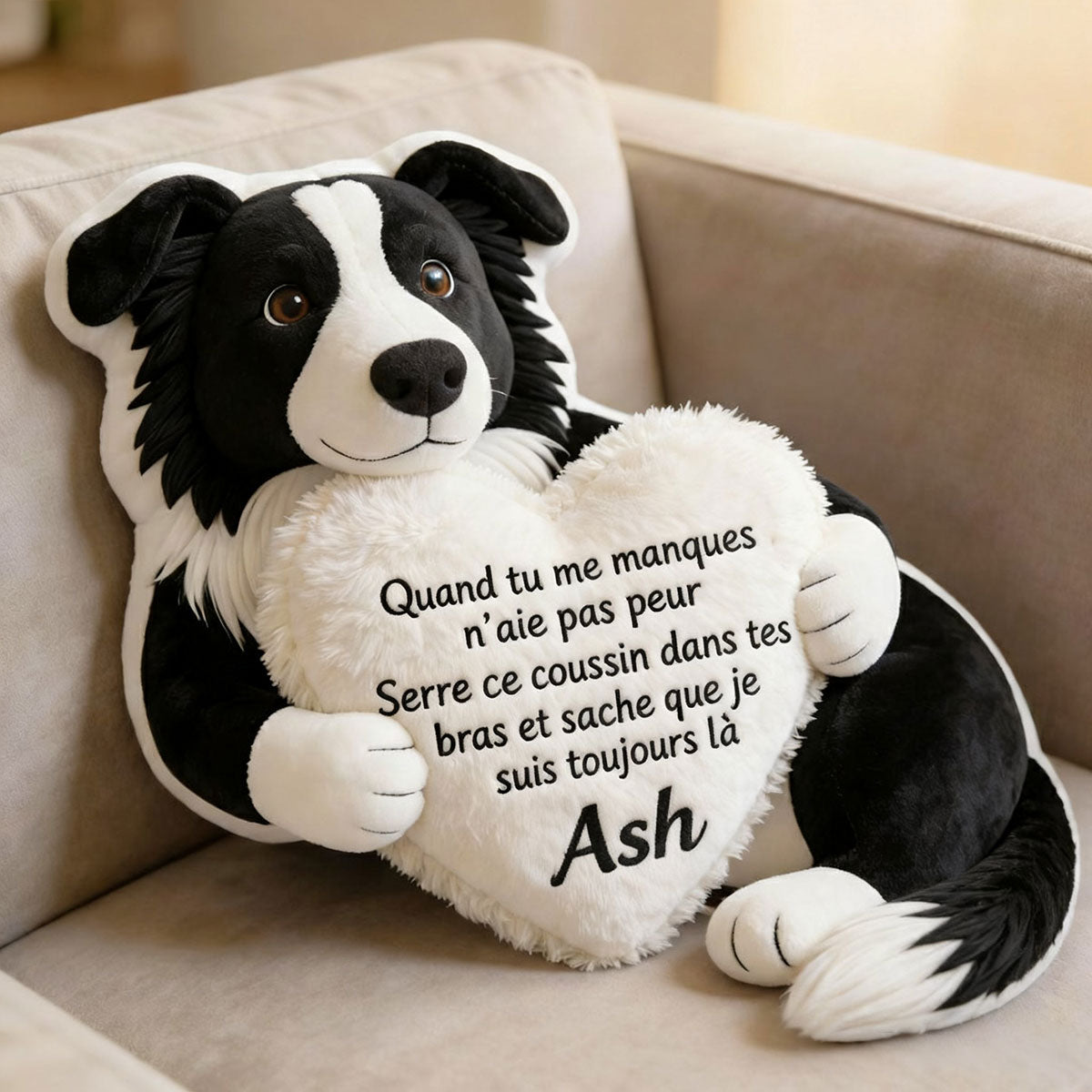 Coussin commémoratif personnalisé à partir d’une photo - Almohada Conmemorativa Personalizada de Piel Sintética Premium