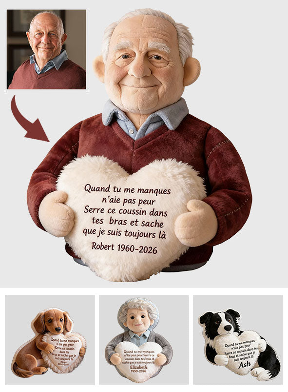 Coussin commémoratif personnalisé à partir d’une photo - Almohada Conmemorativa Personalizada de Piel Sintética Premium