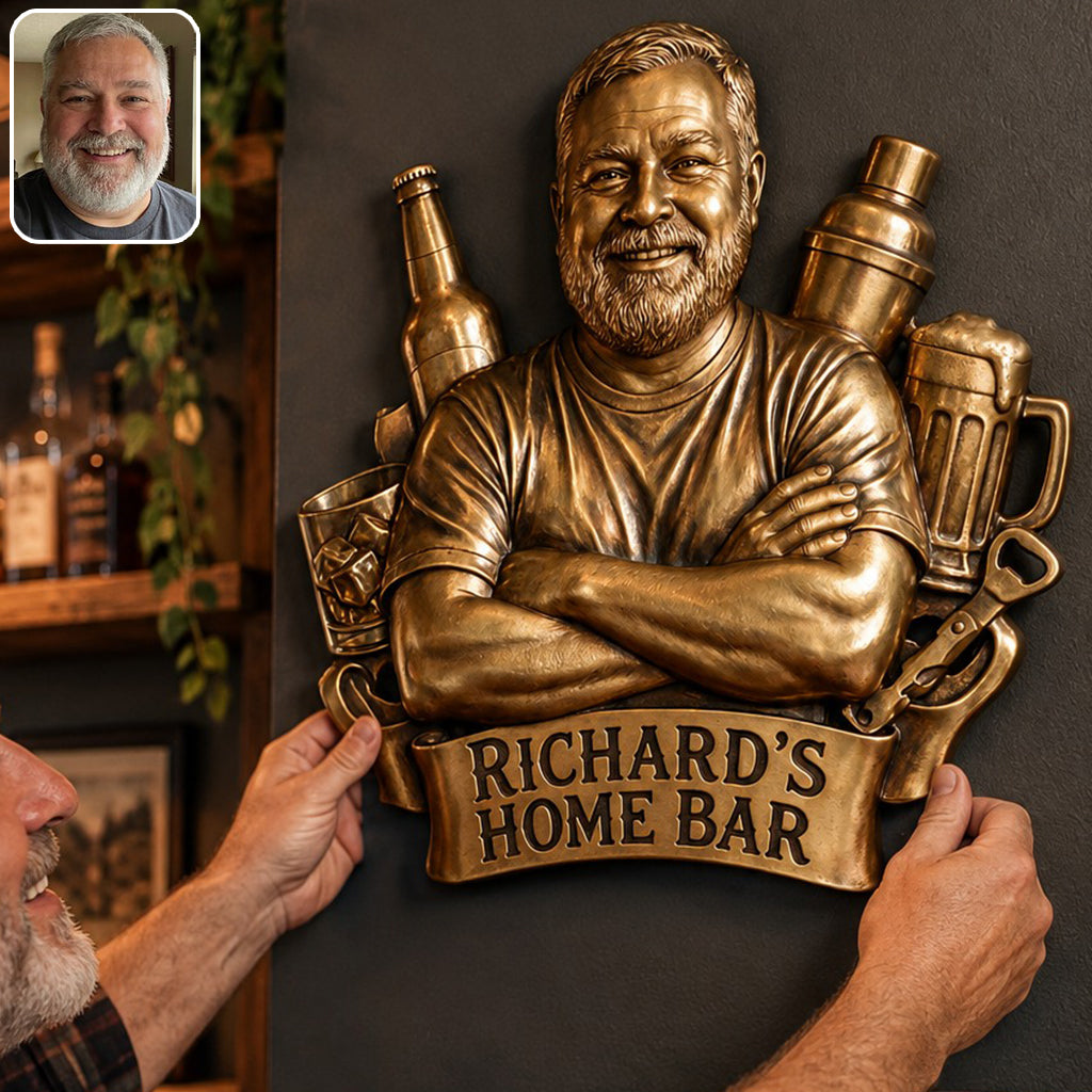Custom Bar - Personalized Real Men 3D Printed Cut Metal Sign