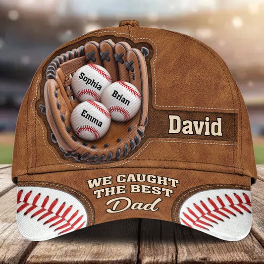Wir haben den besten Papa erwischt – personalisierte Baseball-Klassiker-Kappe