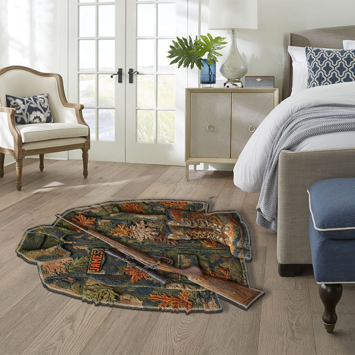 Liebe zur Jagd – Personalisierter, rutschfester, getufteter Jagdteppich