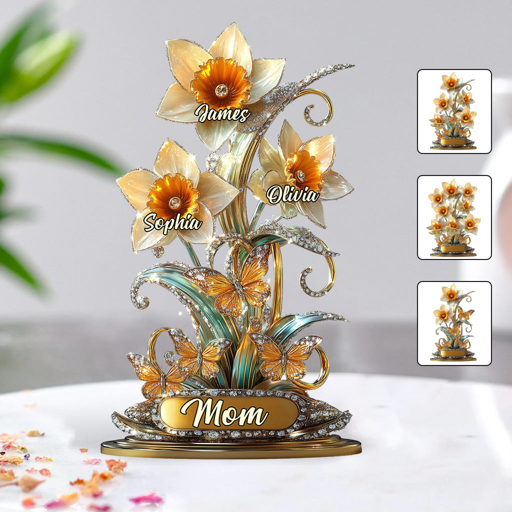 Wunderschönes Gartengeschenk für Mama und Oma – personalisierte Acrylplakette in individueller Form für die Mutter