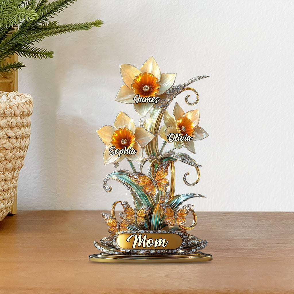 Wunderschönes Gartengeschenk für Mama und Oma – personalisierte Acrylplakette in individueller Form für die Mutter