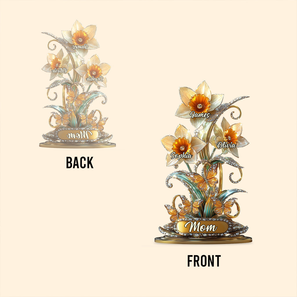 Wunderschönes Gartengeschenk für Mama und Oma – personalisierte Acrylplakette in individueller Form für die Mutter