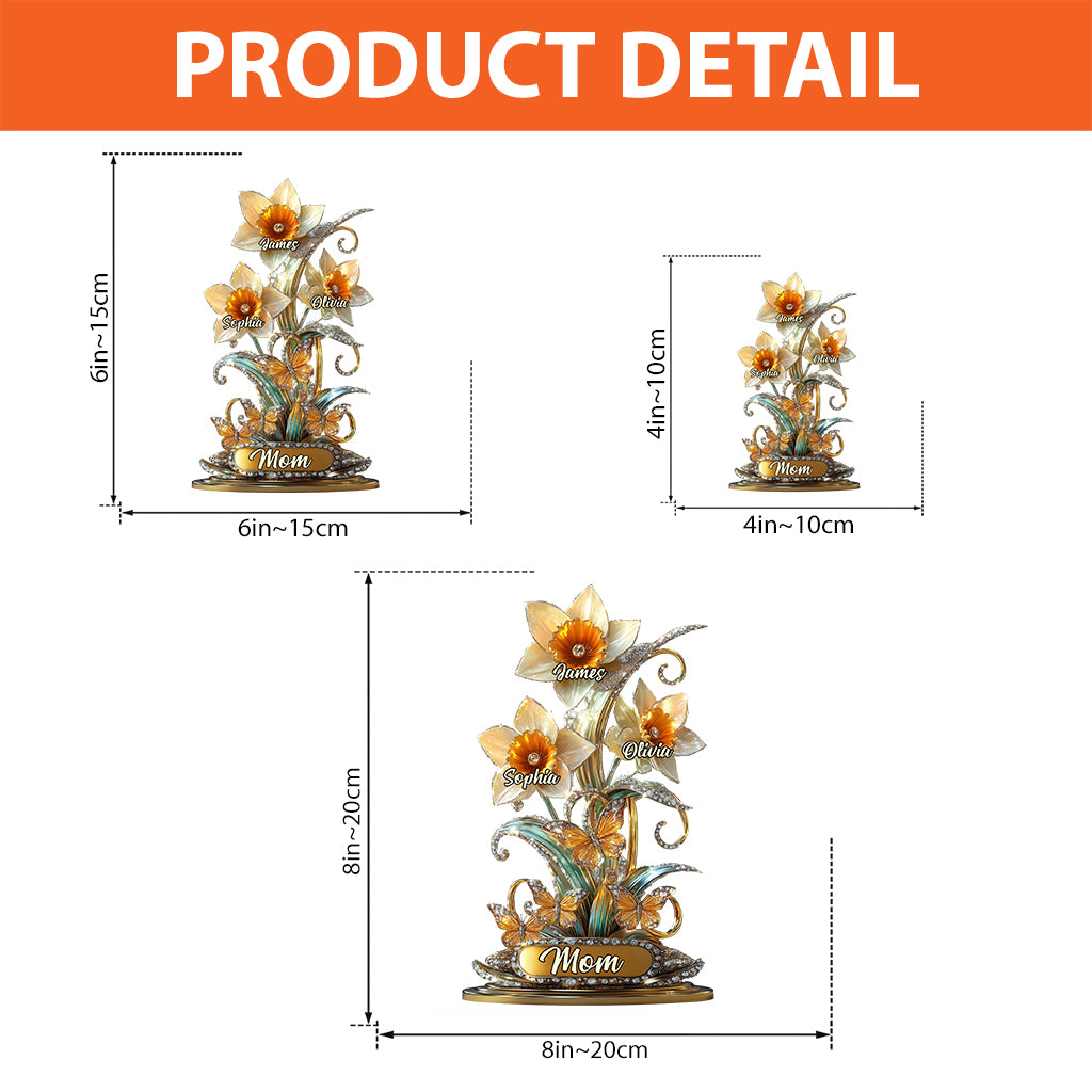 Wunderschönes Gartengeschenk für Mama und Oma – personalisierte Acrylplakette in individueller Form für die Mutter