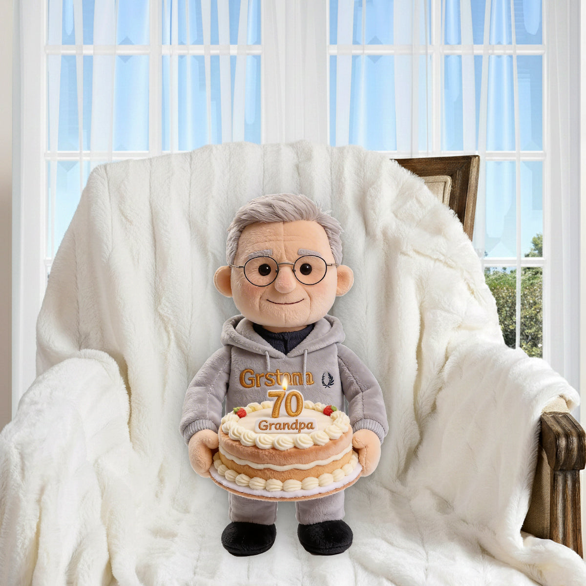 Custom Any Photo - Personalized Birthday Premium Faux Fur Pillow