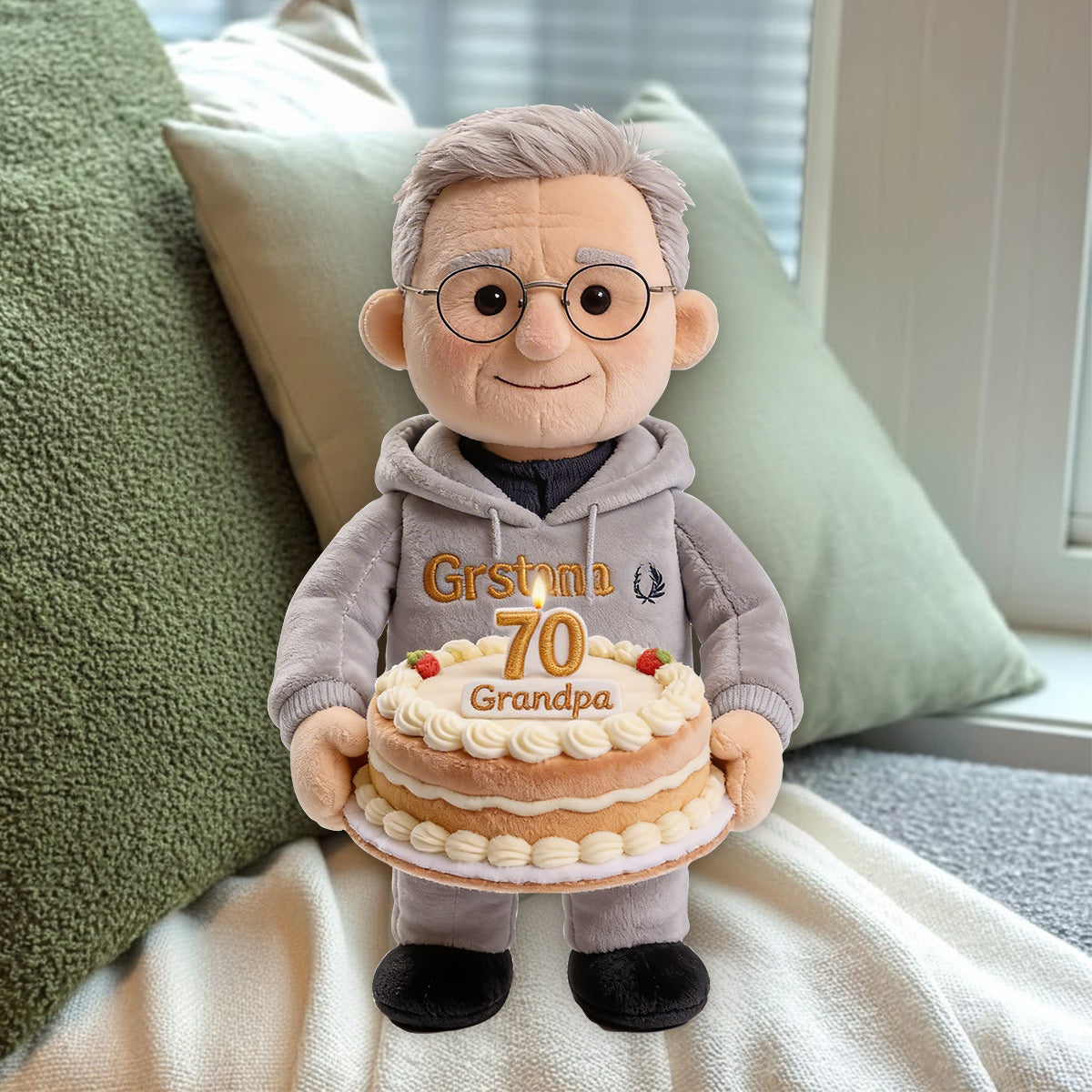 Custom Any Photo - Personalized Birthday Premium Faux Fur Pillow