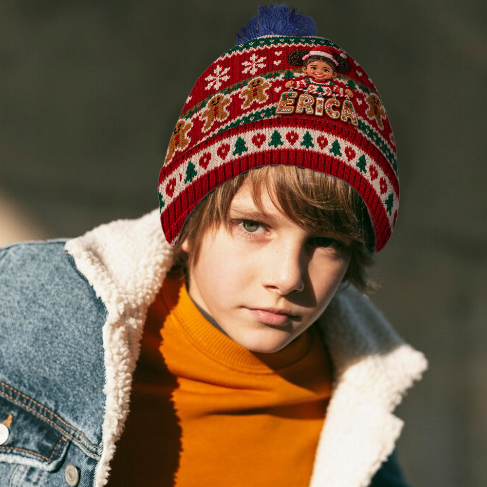 Holding Name Letter Gift For Kids - Personalized Kid Beanie Hat
