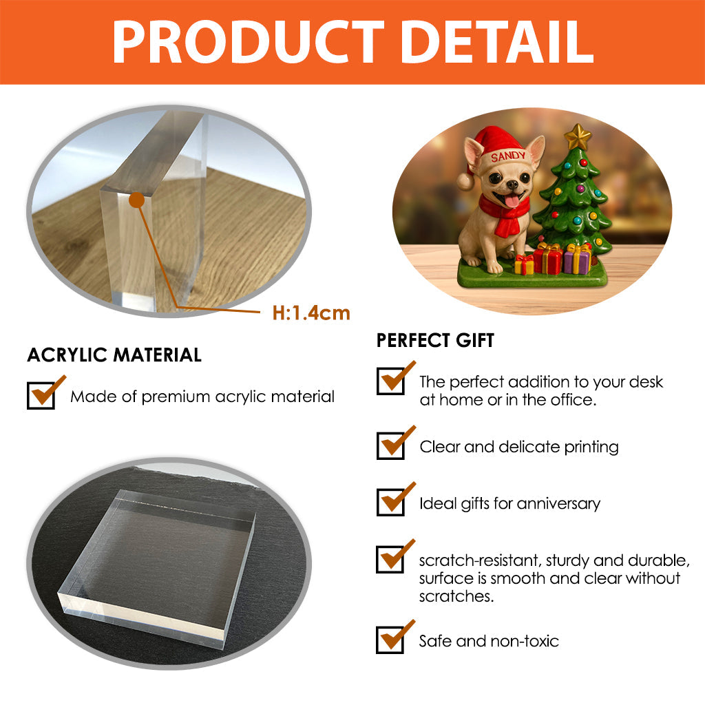 Weihnachtsplakette für Hunde – Personalisierte Acrylplakette in Hundeform