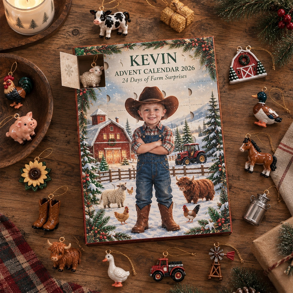 24 Tage der Überraschungen - Personalisierter Bauern-Adventskalender mit 3D-Sammelobjekten