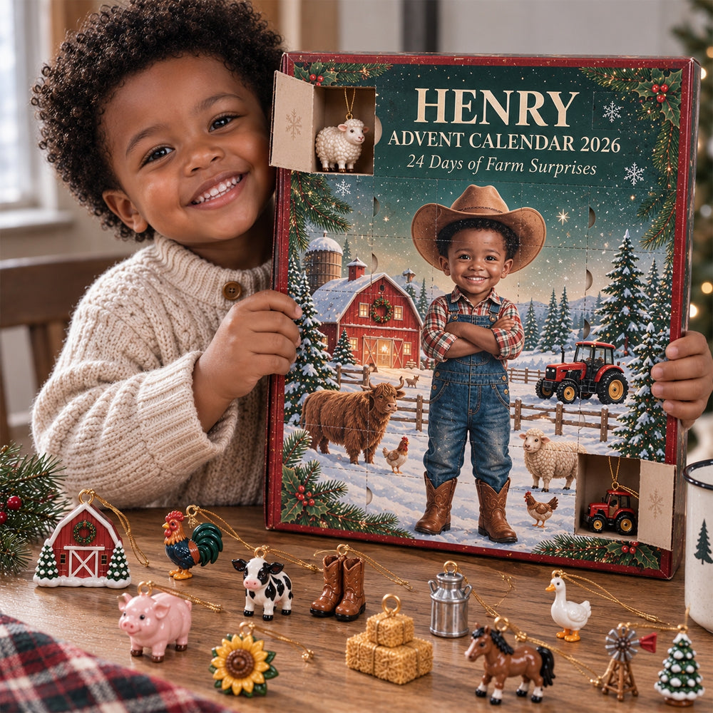 24 Tage der Überraschungen - Personalisierter Bauern-Adventskalender mit 3D-Sammelobjekten