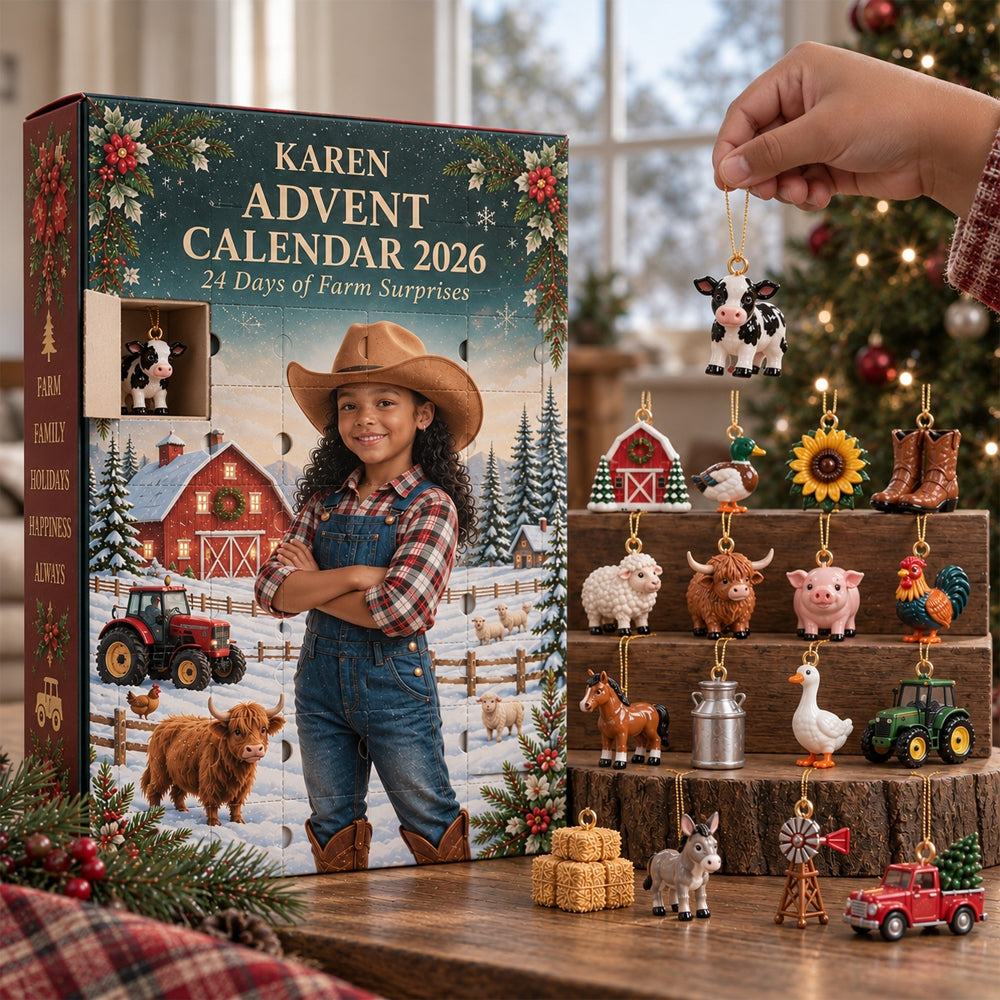 24 Tage der Überraschungen - Personalisierter Bauern-Adventskalender mit 3D-Sammelobjekten