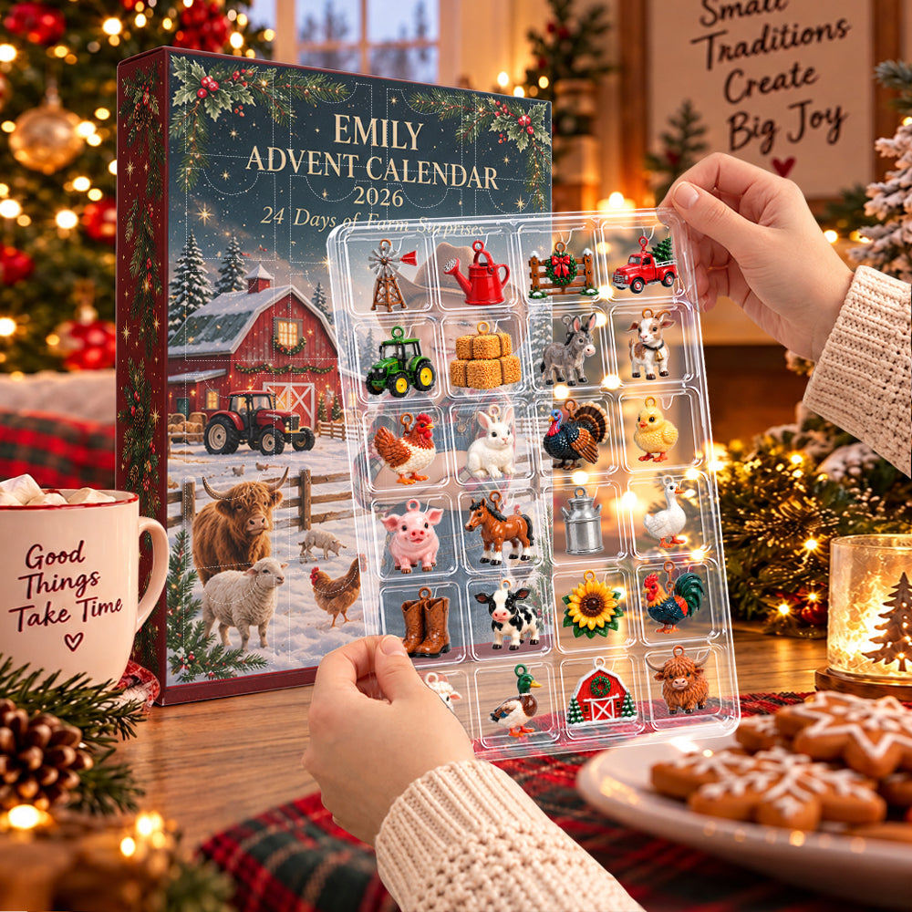 24 Tage der Überraschungen - Personalisierter Bauern-Adventskalender mit 3D-Sammelobjekten