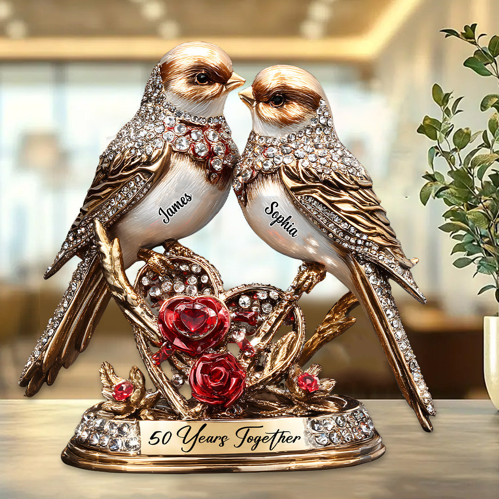 50 Jahre Ehe – Personalisierte Acrylplakette in Pärchenform