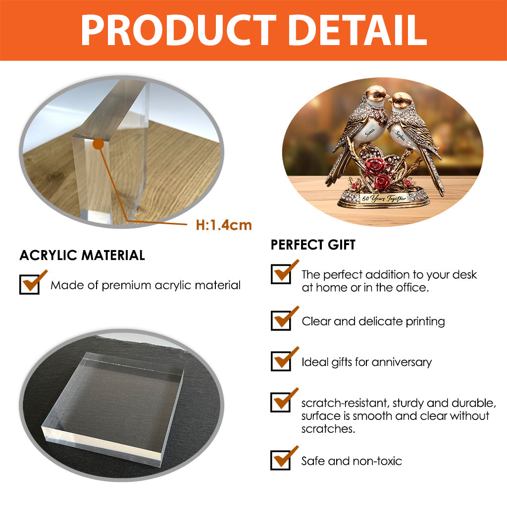 50 Jahre Ehe – Personalisierte Acrylplakette in Pärchenform