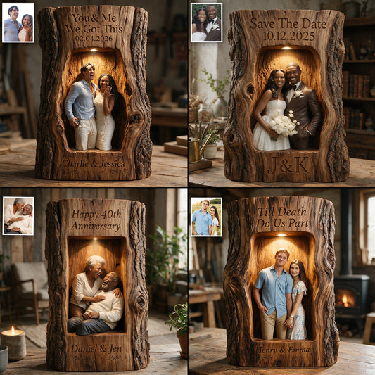 You & Me We Got This - Personalized Couple Wooden Light Shadow Box