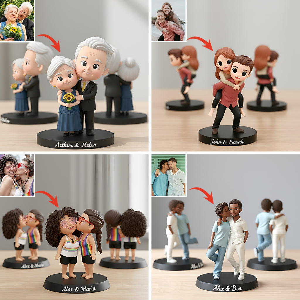 Erinnerungsstück „Loving Memories“ – Personalisierte, individuell gestaltete 3D-Minifigur für Paare
