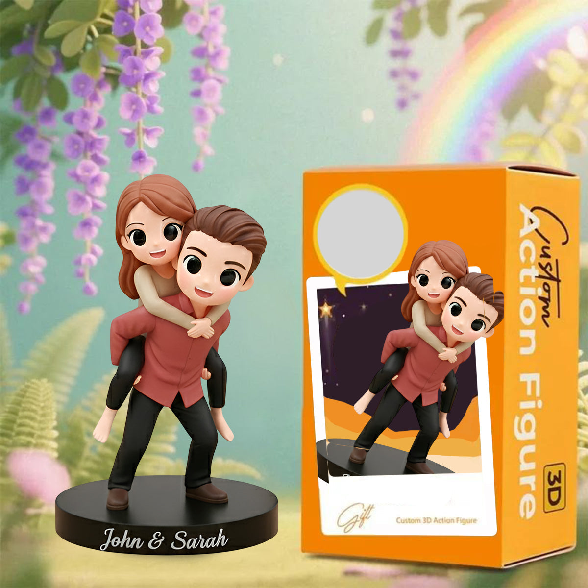 Erinnerungsstück „Loving Memories“ – Personalisierte, individuell gestaltete 3D-Minifigur für Paare
