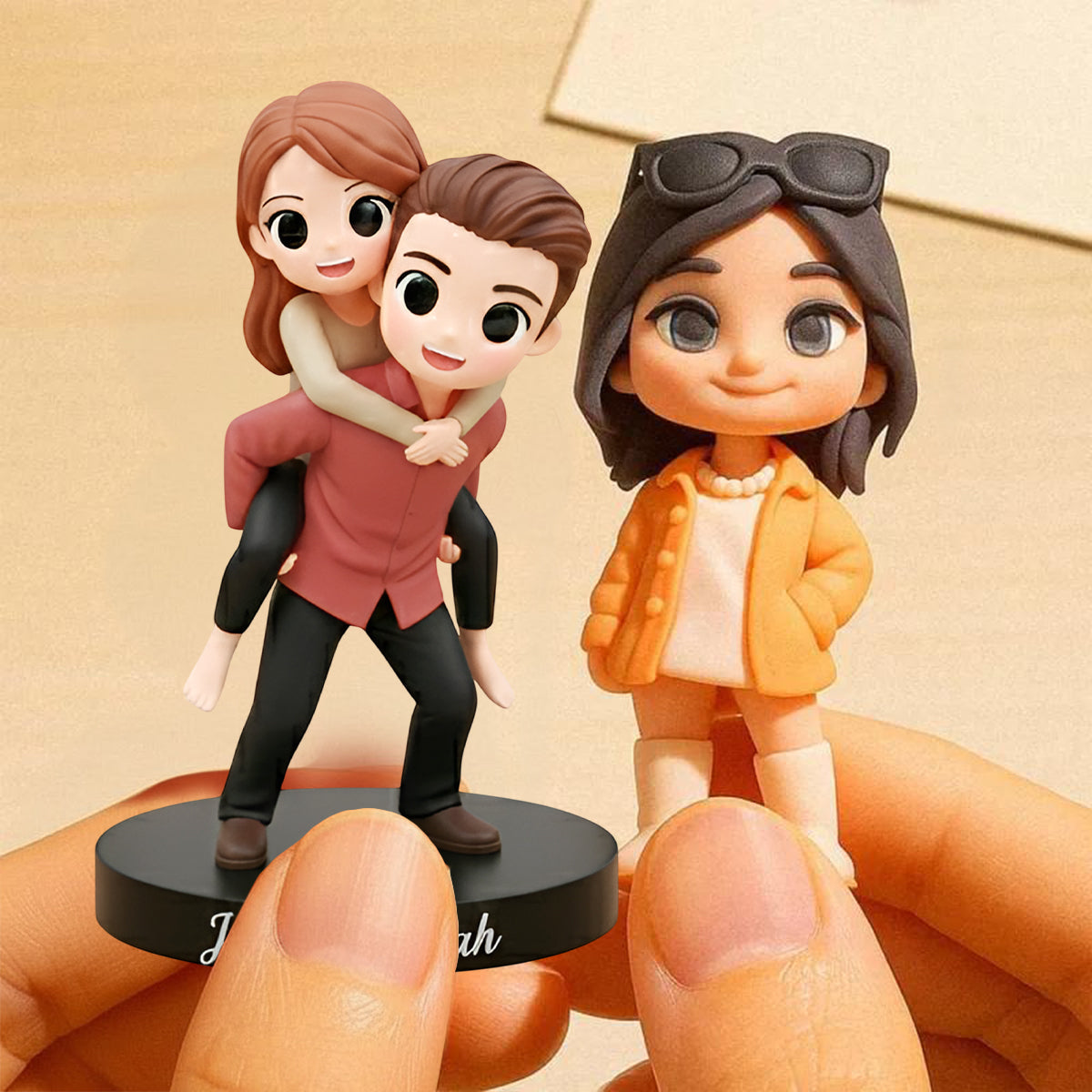 Erinnerungsstück „Loving Memories“ – Personalisierte, individuell gestaltete 3D-Minifigur für Paare