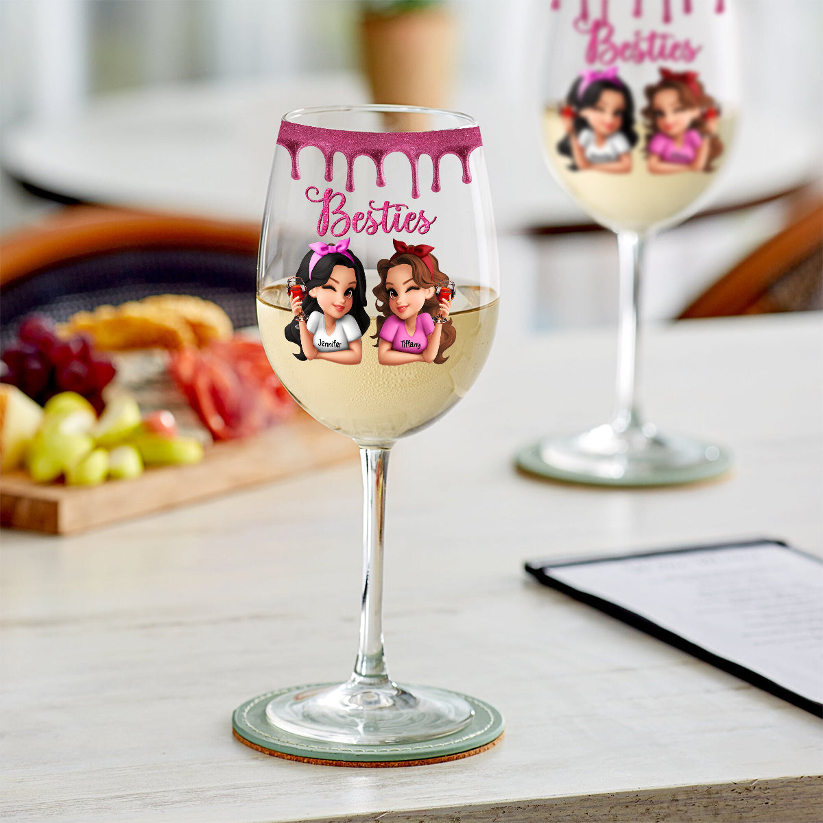 Bestie Tipsy – Personalisiertes Bestie-Weinglas mit langem Stiel