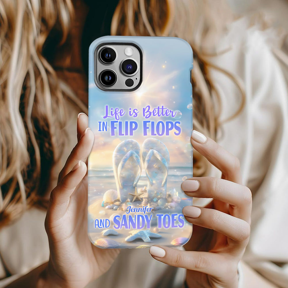 Life Is Better With Flipflops - Personalized Sea Lover Full Print Phone Case
