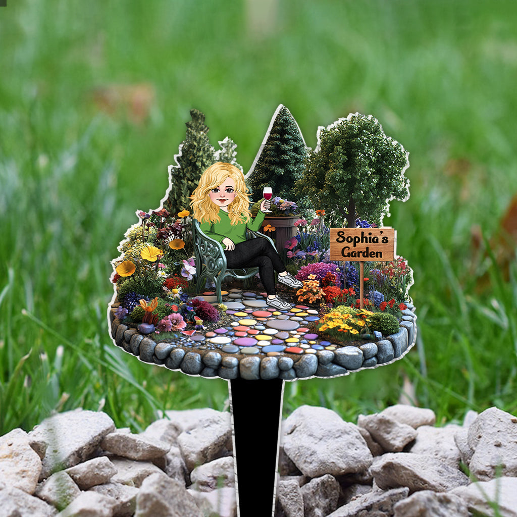 Mein Garten – Personalisierte Garten-Acryl-Plakette zum Anbringen am Gartenstecker