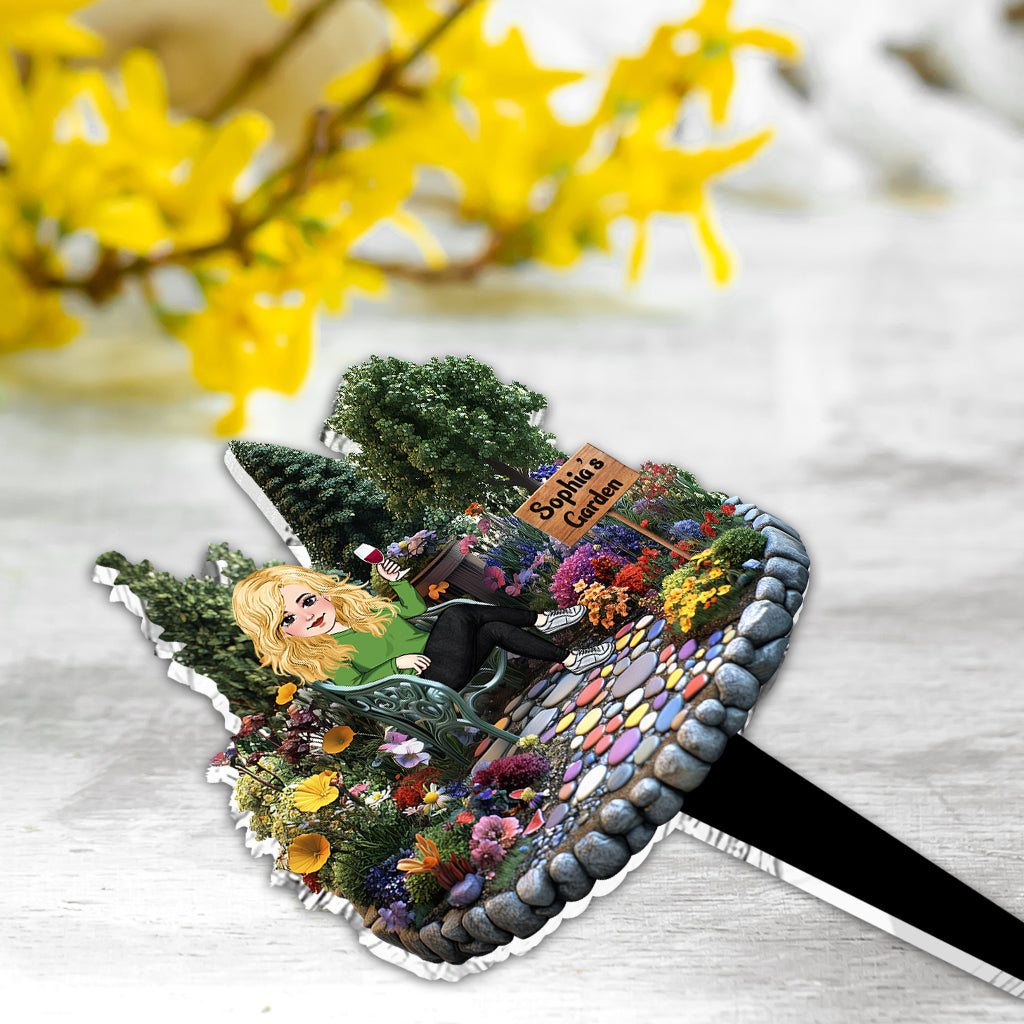 Mein Garten – Personalisierte Garten-Acryl-Plakette zum Anbringen am Gartenstecker