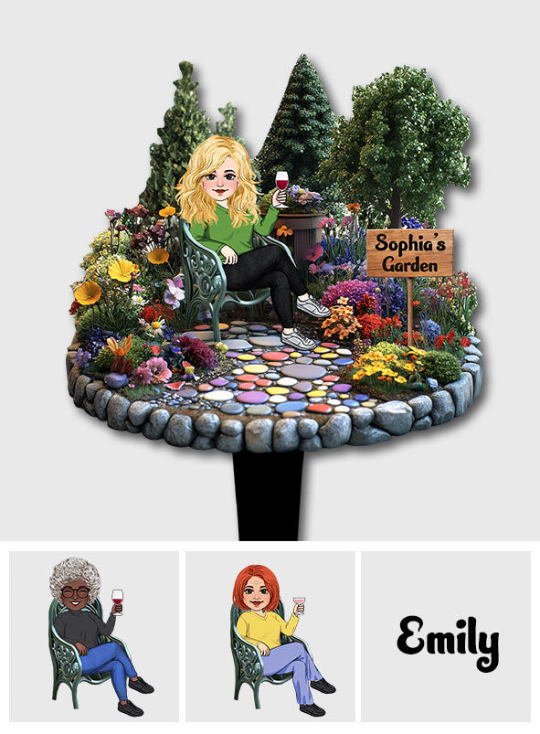 Mein Garten – Personalisierte Garten-Acryl-Plakette zum Anbringen am Gartenstecker