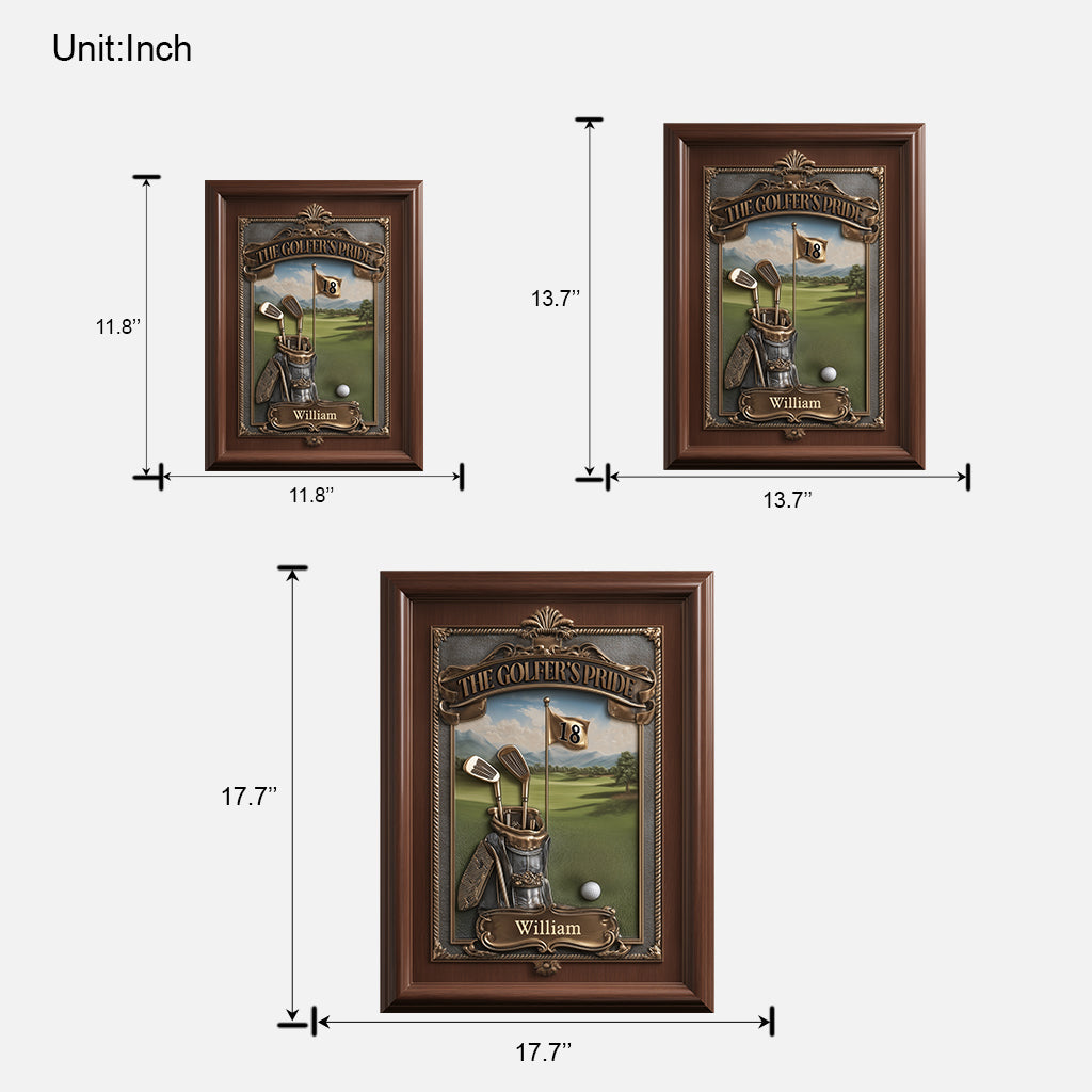 The Golfer's Pride - Personalized Golf Custom Shaped Wood Sign