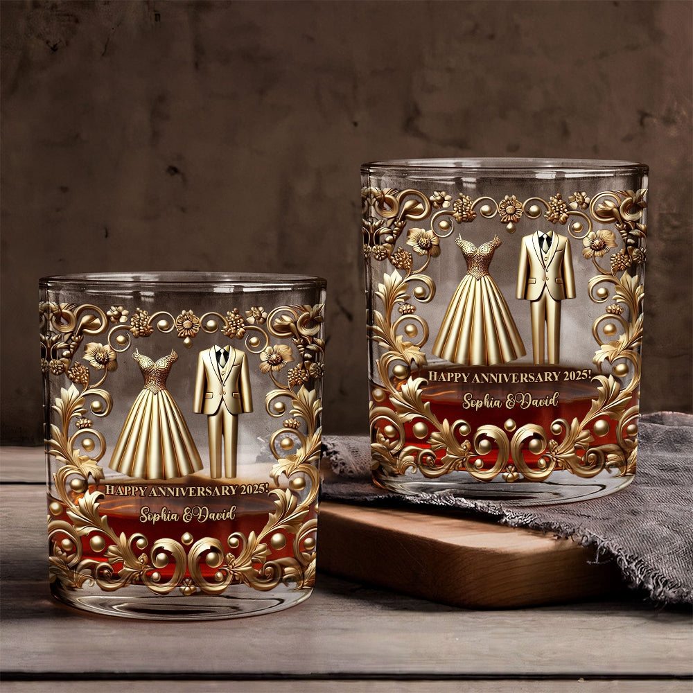 Einzigartiges Geschenk für ihn, Jahrestagsgeschenk für Paare – personalisiertes Whiskyglas für Paare
