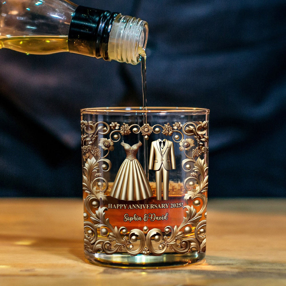 Einzigartiges Geschenk für ihn, Jahrestagsgeschenk für Paare – personalisiertes Whiskyglas für Paare