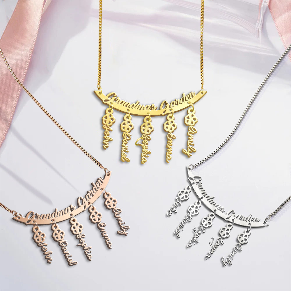 Omas Garten – Personalisierte Oma-Halskette mit Anhängern