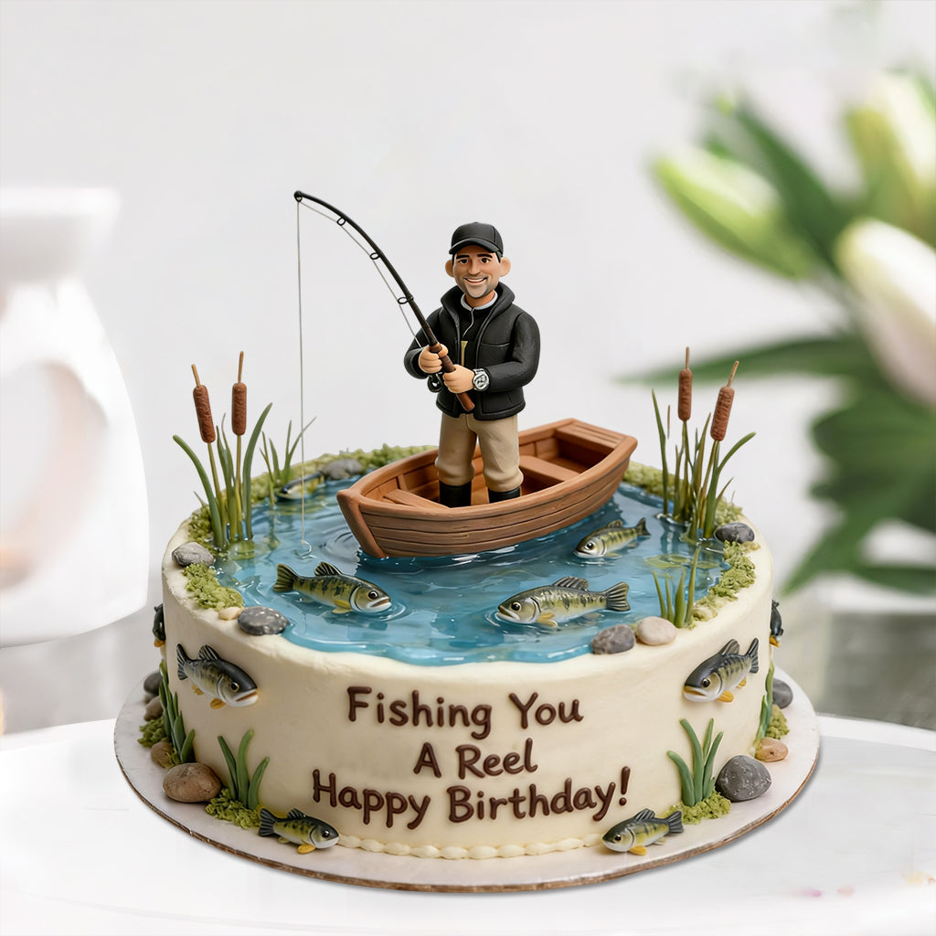 Fishing Cake - Personalized Fishing Custom Shaped Acrylic Plaque