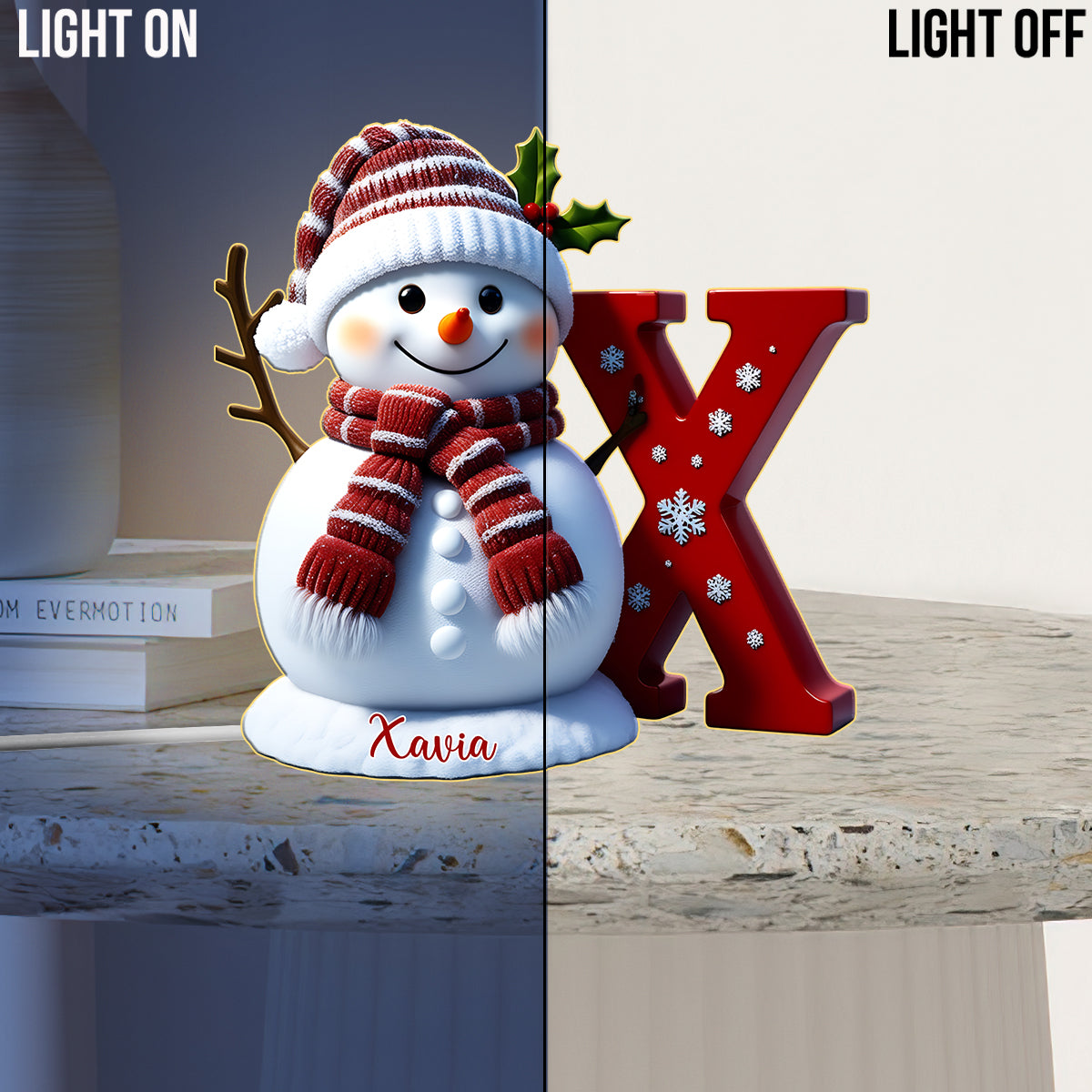 Frohe Weihnachten – Personalisierte Acryl-LED-Nachtleuchte für die ganze Familie