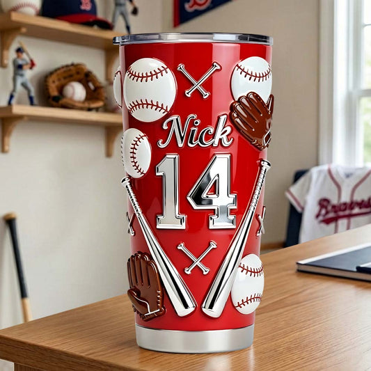 Baseball-Liebe – Personalisierter Baseball-Trinkbecher