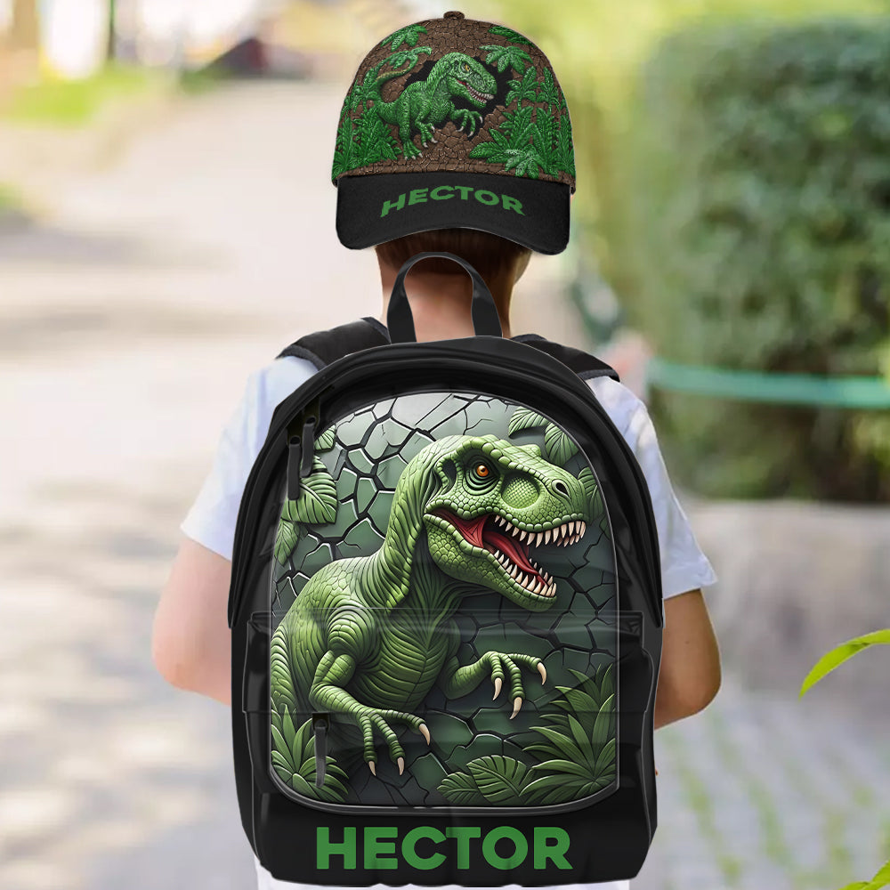 Love Dinosaur - Personalized Kid Classic Cap & Backpack