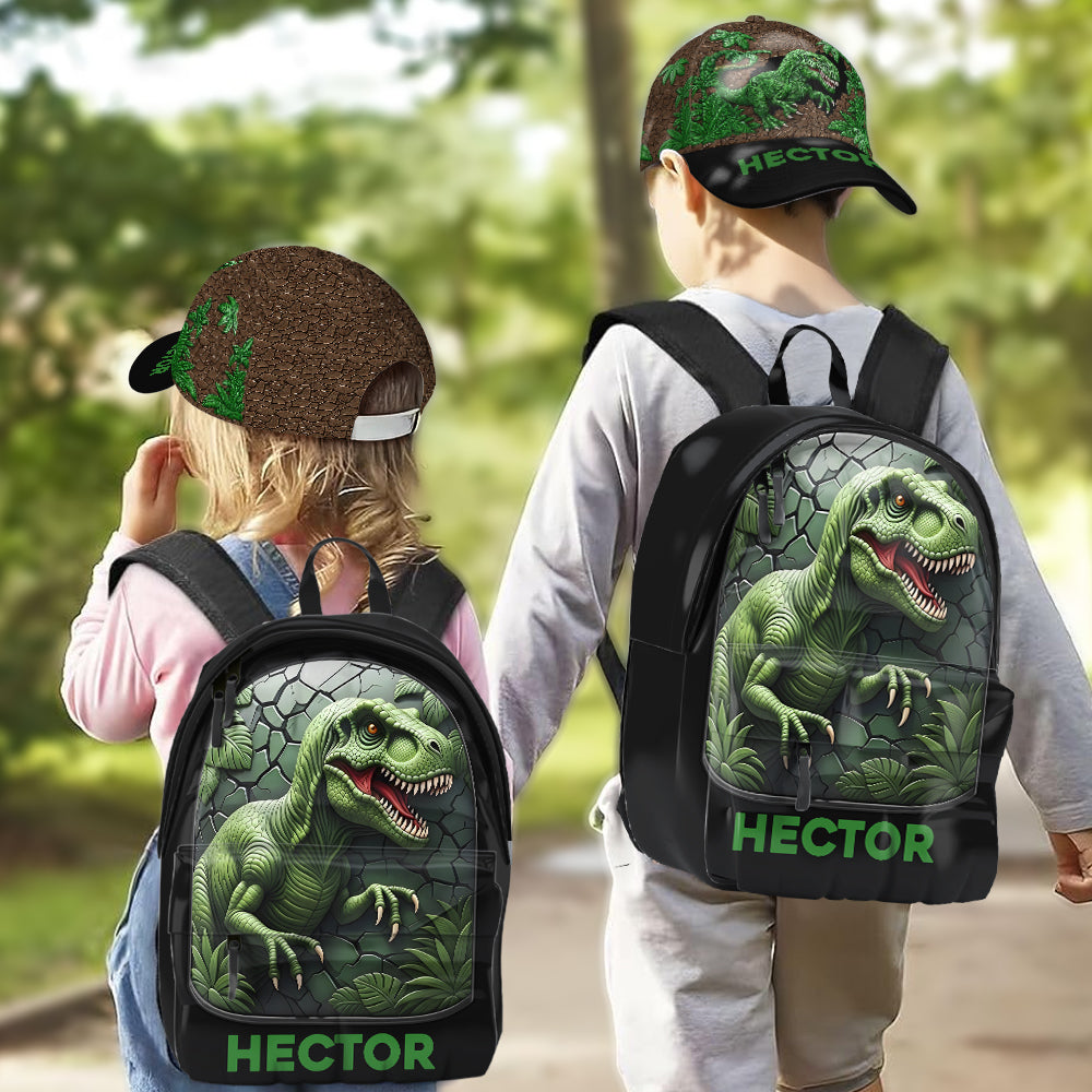 Love Dinosaur - Personalized Kid Classic Cap & Backpack