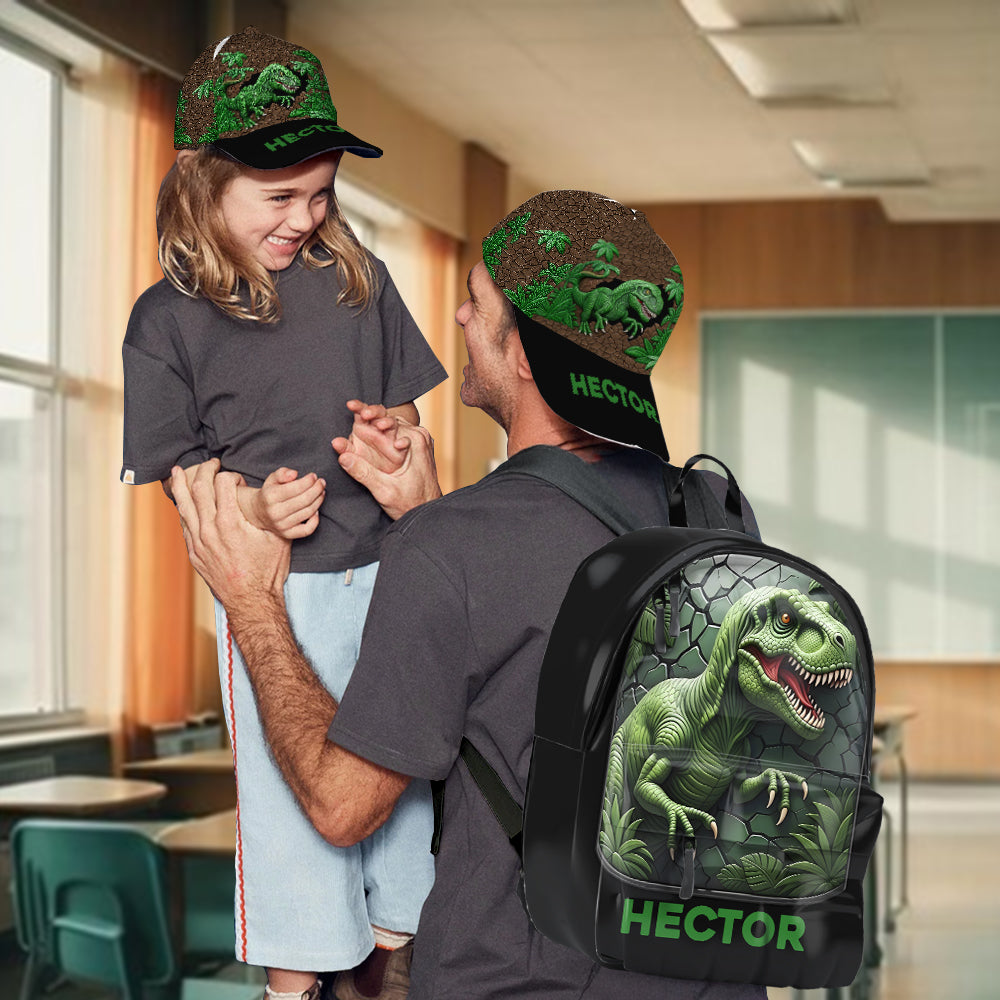 Love Dinosaur - Personalized Kid Classic Cap & Backpack