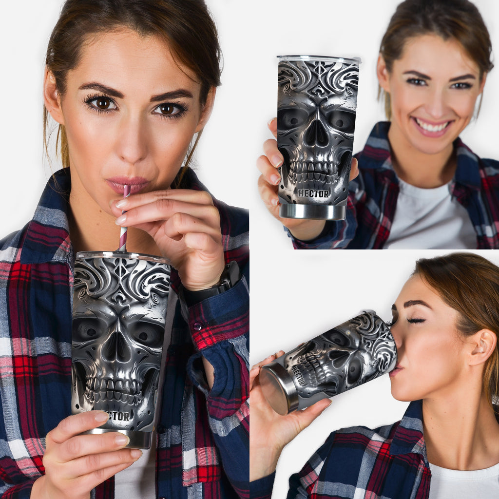 Strong Skull - Personalized Skull Tumbler