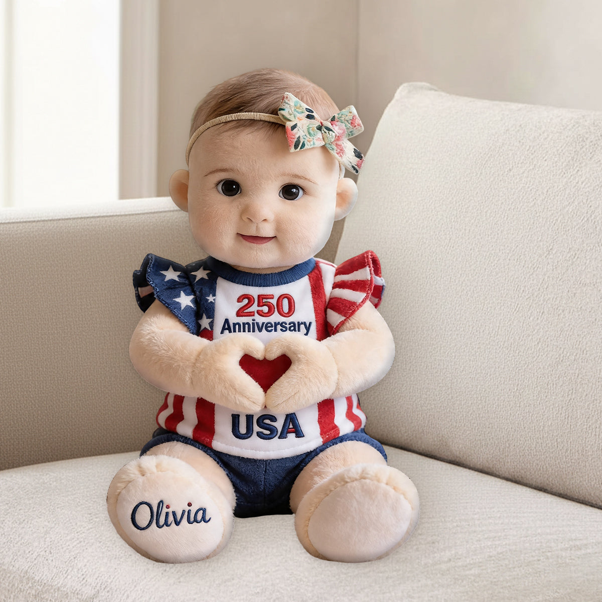 250 Jubiläums-Geschenk - Personalisierter Premium Kunstfell-Kissen für Kinder