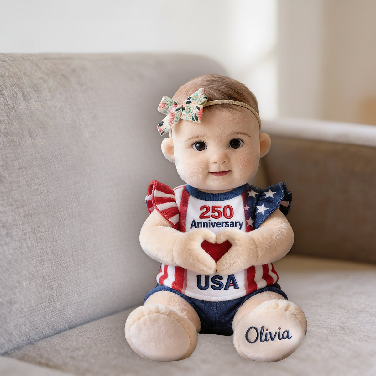 250 Jubiläums-Geschenk - Personalisierter Premium Kunstfell-Kissen für Kinder