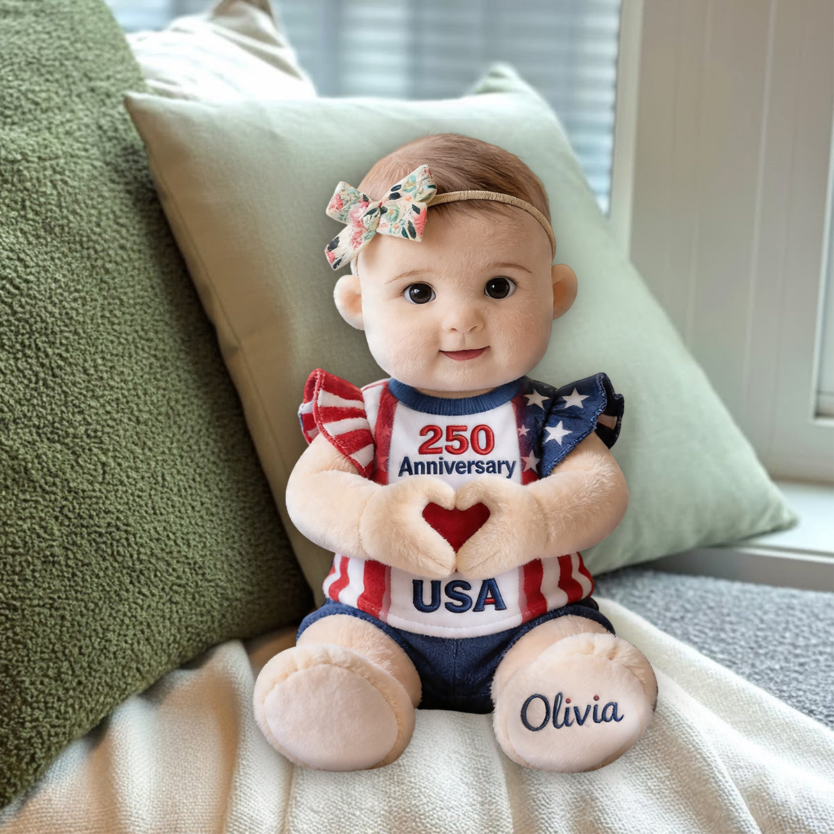 250 Jubiläums-Geschenk - Personalisierter Premium Kunstfell-Kissen für Kinder