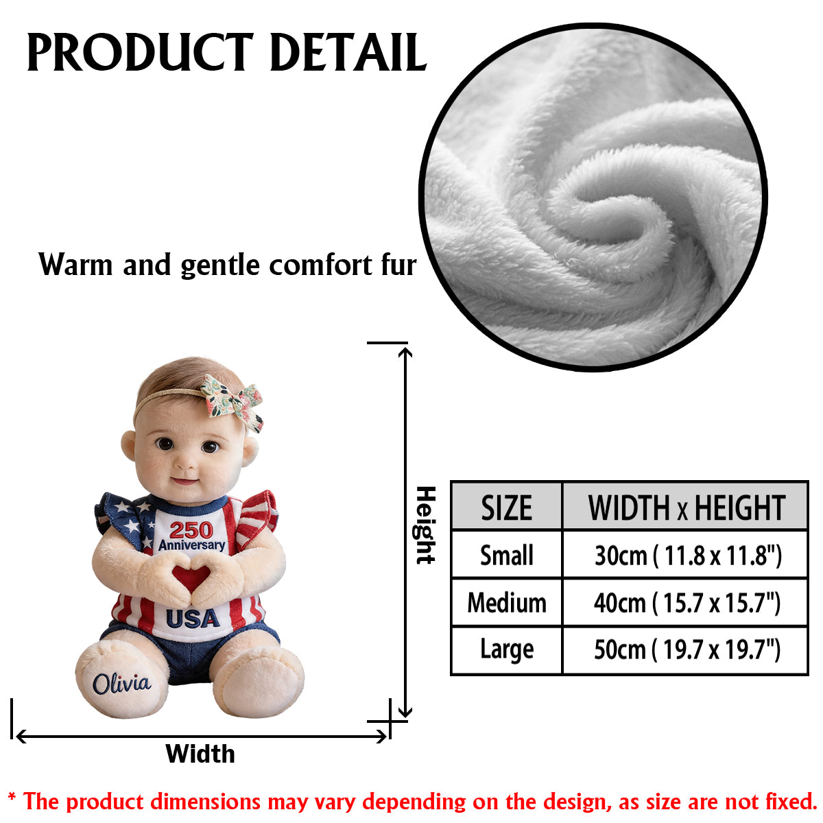 250 Jubiläums-Geschenk - Personalisierter Premium Kunstfell-Kissen für Kinder