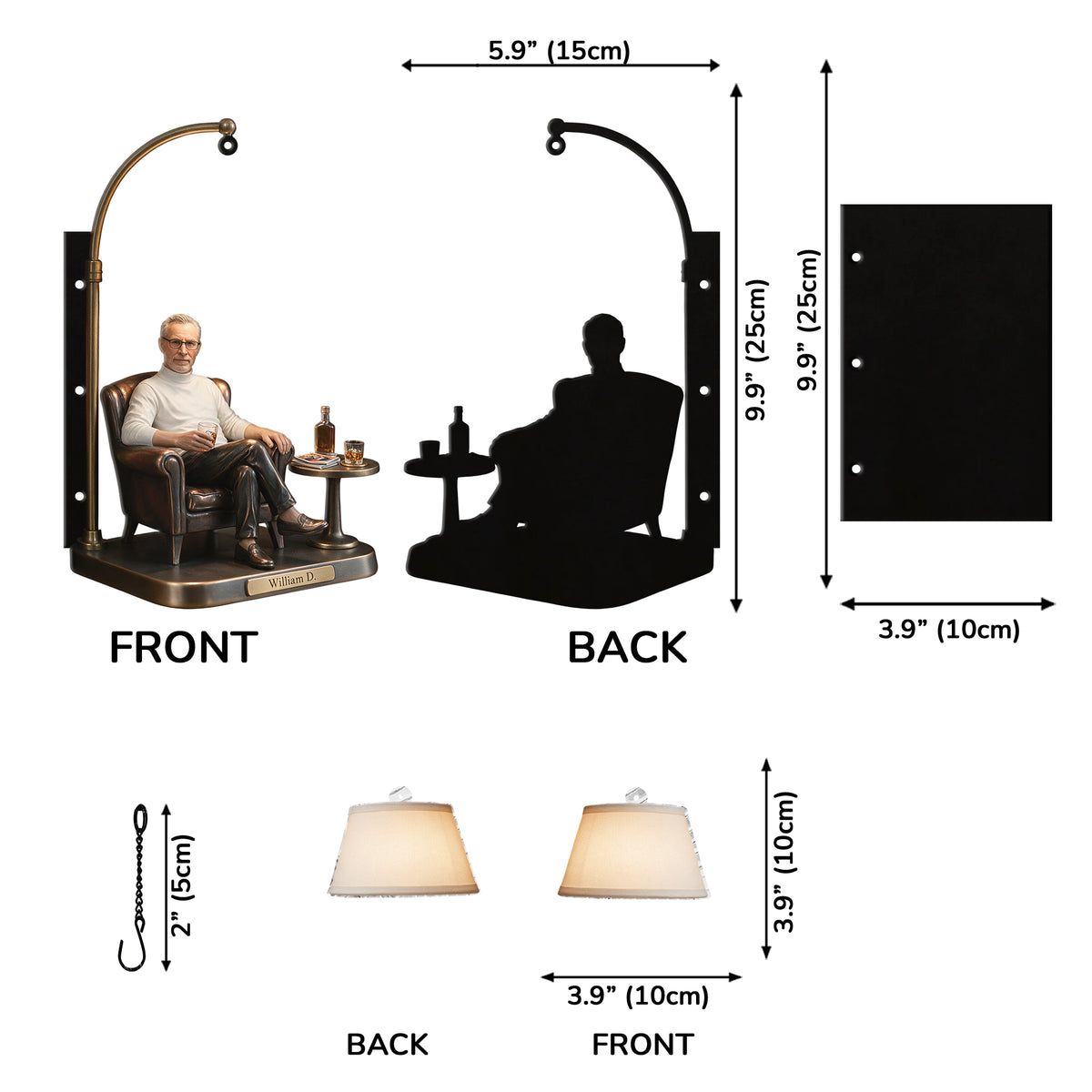 Any Photo - Personalized Real Men Bookshelf Lamp